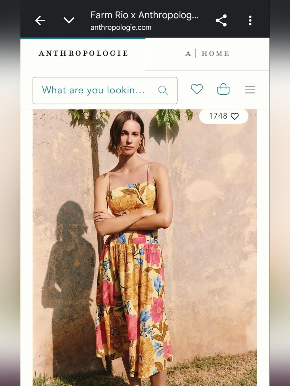 NEW Farm Rio For Anthropologie Yellow Floral Scalloped Neck DropWaist Midi Dress - Picture 15 of 15